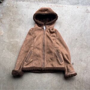 Vintage Y2K Croft & Barrow Suede Fur Lining Zip Up Hoodie